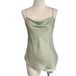 Cinq a Sept Maria Marta 100% Silk Cowl Neck Cami Top Sage Green Size XS‎